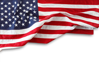 Fototapeta premium USA flag on white