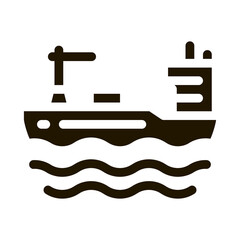 Tanker At Sea glyph icon vector. Tanker At Sea Sign. isolated symbol illustration