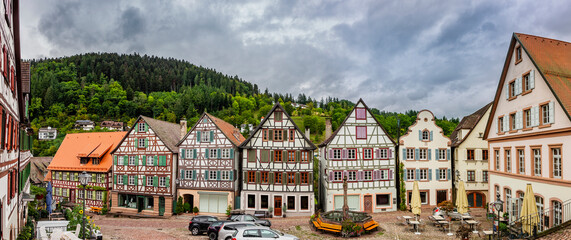 Fototapeta na wymiar Panorama vom Marktplatz in Schiltach im Schwarzwald