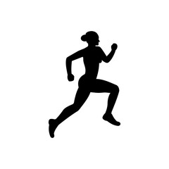 Girl running icon (vector illustration)