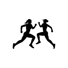 Fototapeta na wymiar Girl exercise icon (vector illustration)