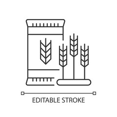 Malted barley pixel perfect linear icon. Herbal ingredient for brewing. Beer production. Thin line customizable illustration. Contour symbol. Vector isolated outline drawing. Editable stroke
