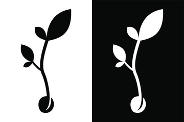 Seed and leaf concept. Very suitable in various business purposes, also for icon, symbol, logo and many more.
