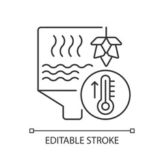Boiling pixel perfect linear icon. Heating liquid in industrial barrel. Brewery production. Thin line customizable illustration. Contour symbol. Vector isolated outline drawing. Editable stroke