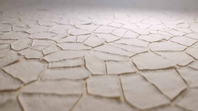 Dry surface of the skin with dead epidermis cells visible. Macro 3d animation, camera orbiting motion.