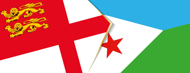 Sark and Djibouti flags, two vector flags.