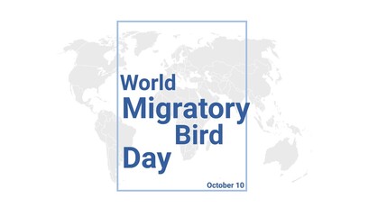 Obraz premium World Migratoty Bird Day international holiday card. October 10 graphic poster