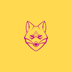 Fototapeta premium Simple fox Face logo design template