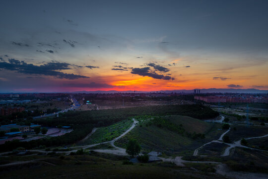 Atardecer en el Cerro de Almodóvar, Madrid