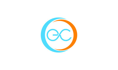 Initial Monogram Letter E C Logo Design Vector Template. Graphic Alphabet Symbol for Corporate Business Identity
