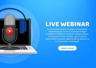 Live Webinar Button, icon. Vector stock illustration