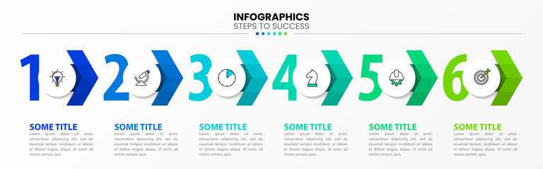Infographic design template. Creative concept with 6 steps