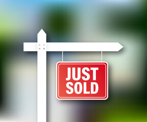 Sale tag. Just sold sign for marketing design. Vector stock illustration.