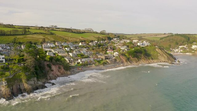 The Coastal Town of Looe in Cornwall UK Seen From The Air