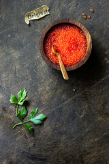 Home marinated red caviar 