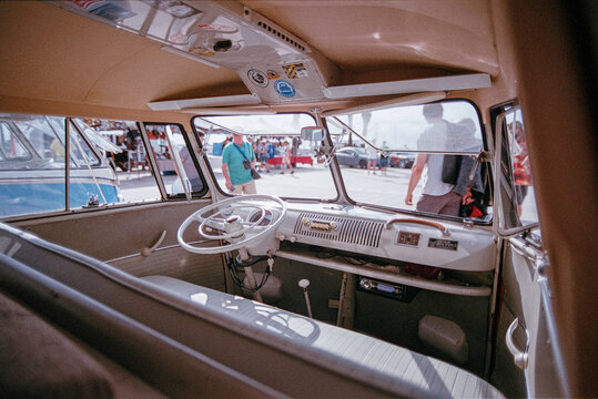 Barcelona, Spain; August 5, 2018: Nice classic vintage van in the street. T1