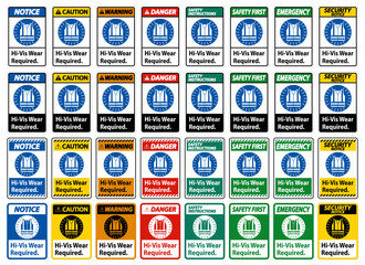 Hi-Vis Wear Required on white background