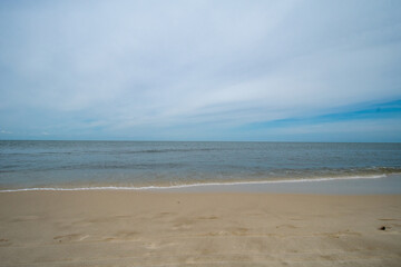 A Beach View on a Cloudy Day at the Bay in The Villas, New Jersey