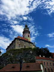 Fototapeta na wymiar view of Castle Tower in Cesky Krumlov, Czech Republic
