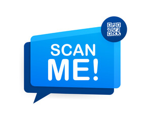 QR code for smartphone. Inscription scan me with smartphone icon. Qr code for payment. Vector illustration