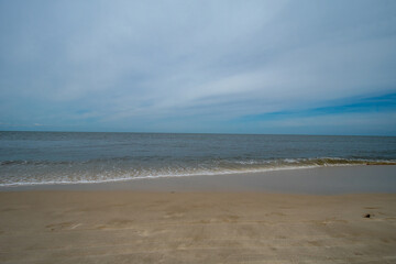 A Beach View on a Cloudy Day at the Bay in The Villas, New Jersey