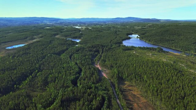 The beautiful green Vansbro municipality, Dalarna county, Sweden - Aerial