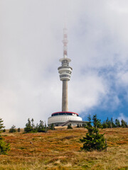 Fototapeta premium Transmitter on mountain Praded, Jesnik, Czech Republic