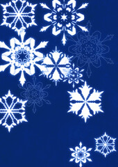 クリスマスにも使える雪の結晶のイメージの背景素材