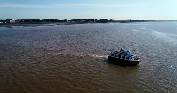Ferry boat docking at the Fleetwood port.