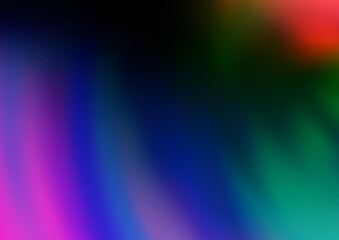 Dark Multicolor, Rainbow vector template with bent ribbons. Glitter abstract illustration with wry lines. The elegant pattern for brand book.