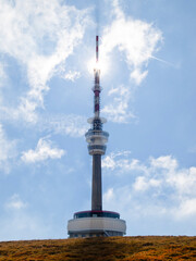 Obraz premium Transmitter on mountain Praded, Jesnik, Czech Republic