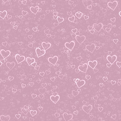Seamless Hearts sprayed on background - Happy Valentine Day Decoration Seamless Pattern