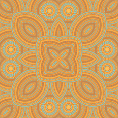Beautiful italian maiolica tile seamless pattern. Ethnic geometric vector swatch. Coverlet print design. Traditional italian mayolica tilework recurrent pattern. Wall decoration template.