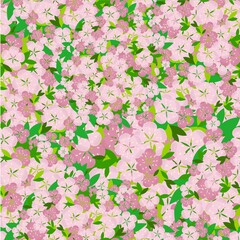 Sakura blooming pattern flat design art design stock vector illustration for web, for print, for fabric print, for wallpaper