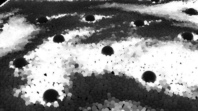 Abstract texture with black and white balls background.