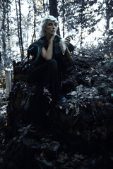 Obraz premium lady in cemetery