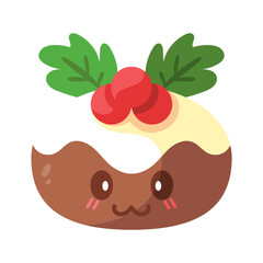 Isolated christmas cake kawaii. Christmas icon - Vector