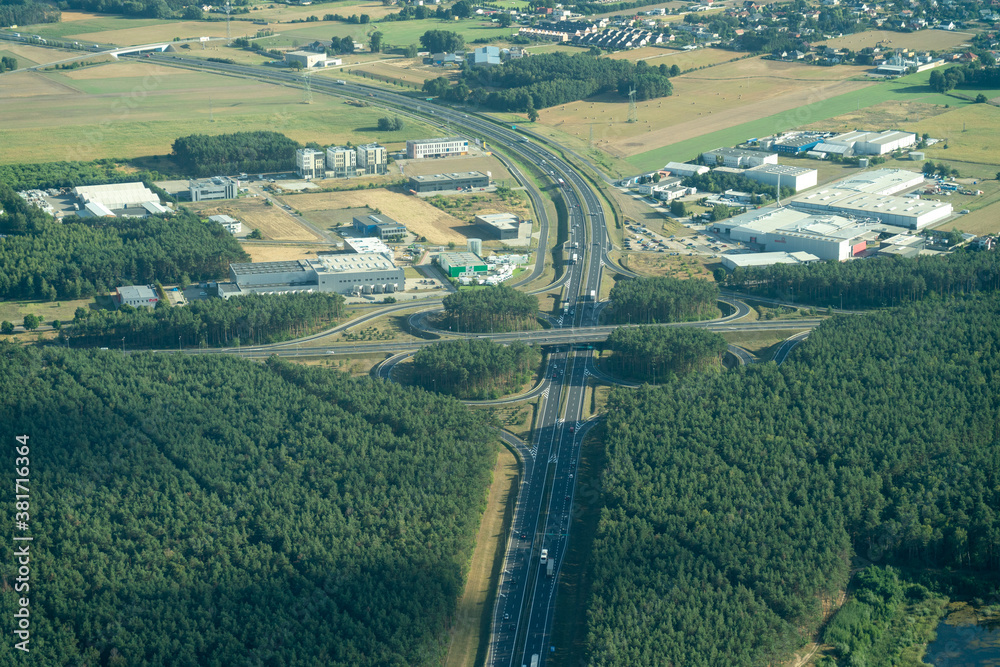 Wall mural crossroad from airpland