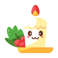 Isolated happy candle cartoon kawaii. Christmas icon - Vector