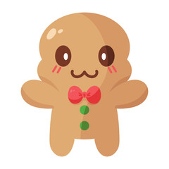 Isolated gingerbread man cartoon. Christmas icon - Vector