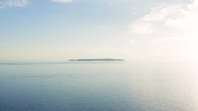 Distant View Of The Scenic Susak Island In Croatia Surrounded By Adriatic Sea - Summer Destination - wide shot