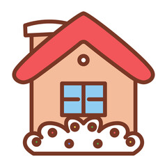 Isolated gingerbread house icon. Christmas icon - Vector
