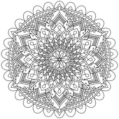 Fototapeta premium Mandala Floral Circular Decorative Ornament