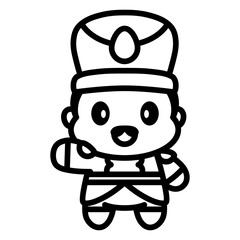 Isolated tin soldier cartoon. Christmas icon - Vector