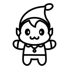 Isolated happy elf cartoon kawaii. Christmas icon - Vector
