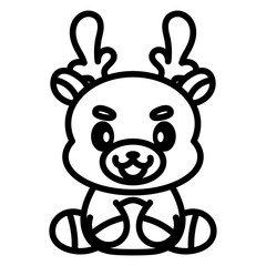 Isolated reindeer cartoon kawaii. Christmas icon - Vector