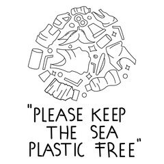 Plastic free symbol isolated on white background