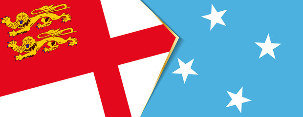 Sark and Micronesia flags, two vector flags.