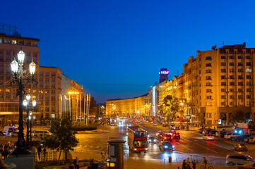Fototapeta na wymiar Khreschatyk street European square Kyiv