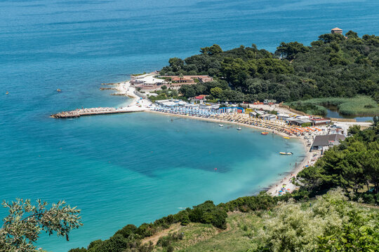 The beach of Portonovo in the Adriatic Sea